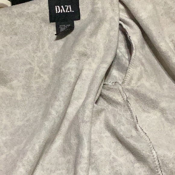 DAZL crackle print Hoodie slash pockets zip front Lg Jr’s Black & White - Picture 7 of 9